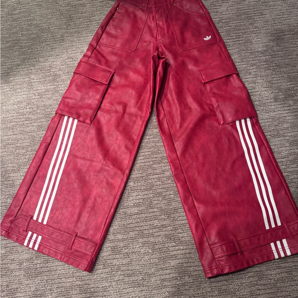 Women’s Adidas Faux Leather Cargo Pants